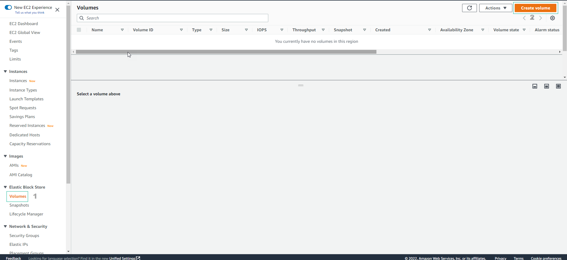 Create EBS